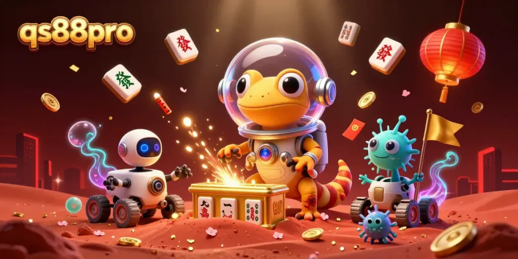 Experience thrilling gameplay at qs88pro with a vibrant Martian casino scene filled with gold and luck.