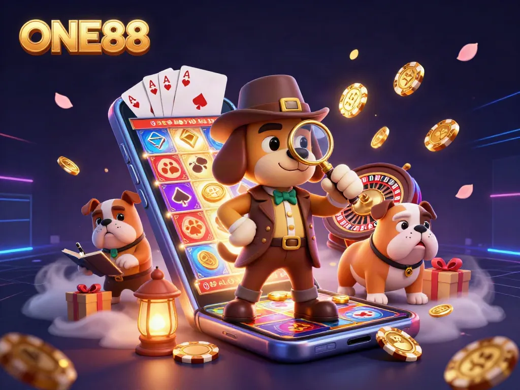 Win big with ONE88 by uncovering poker chip clues in a vibrant casino scene.