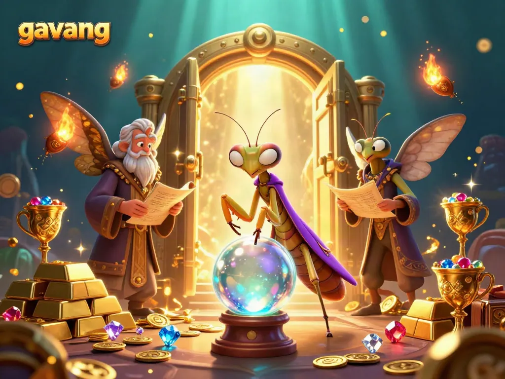 Experience winning strategies at gavang with vibrant casino characters in an enchanting scene