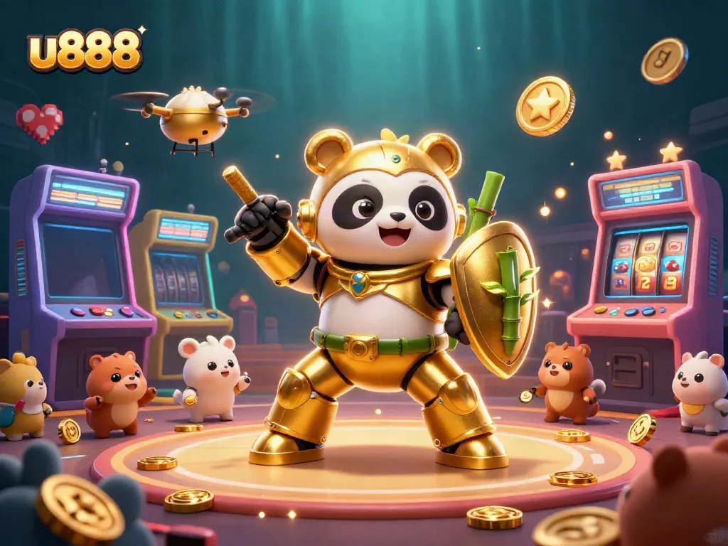 Engage in thrilling U888 experiences with colorful scenes of cockfighting and arcade games.