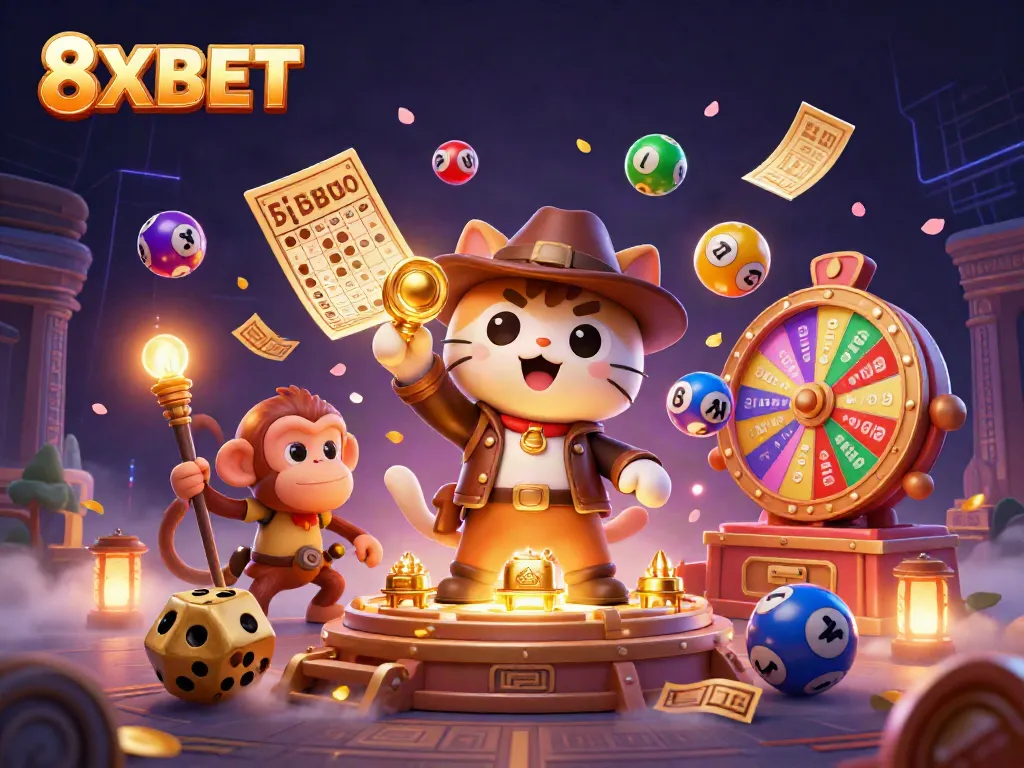Experience the thrill of gaming at 8XBET with dynamic artifacts and vibrant casino elements.