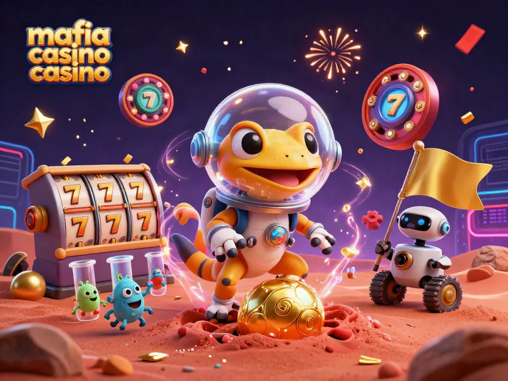 Experience the excitement of mafia casino casino with vibrant slot-themed 3D illustration and dynamic gaming elements.