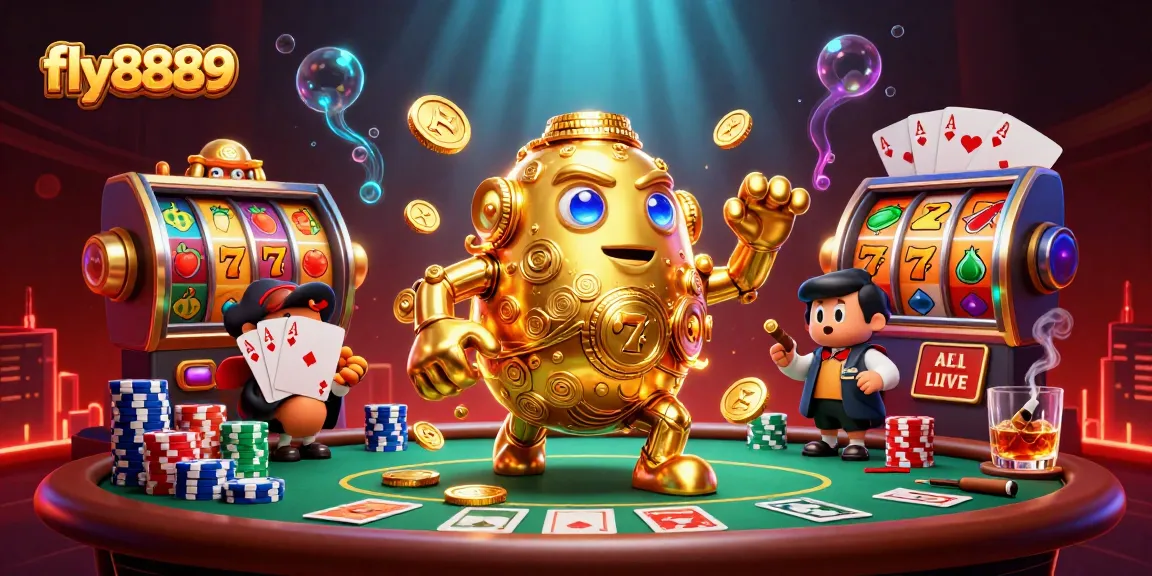 Experience exciting gameplay with fly8889's immersive slot reels and gold coin sprites.