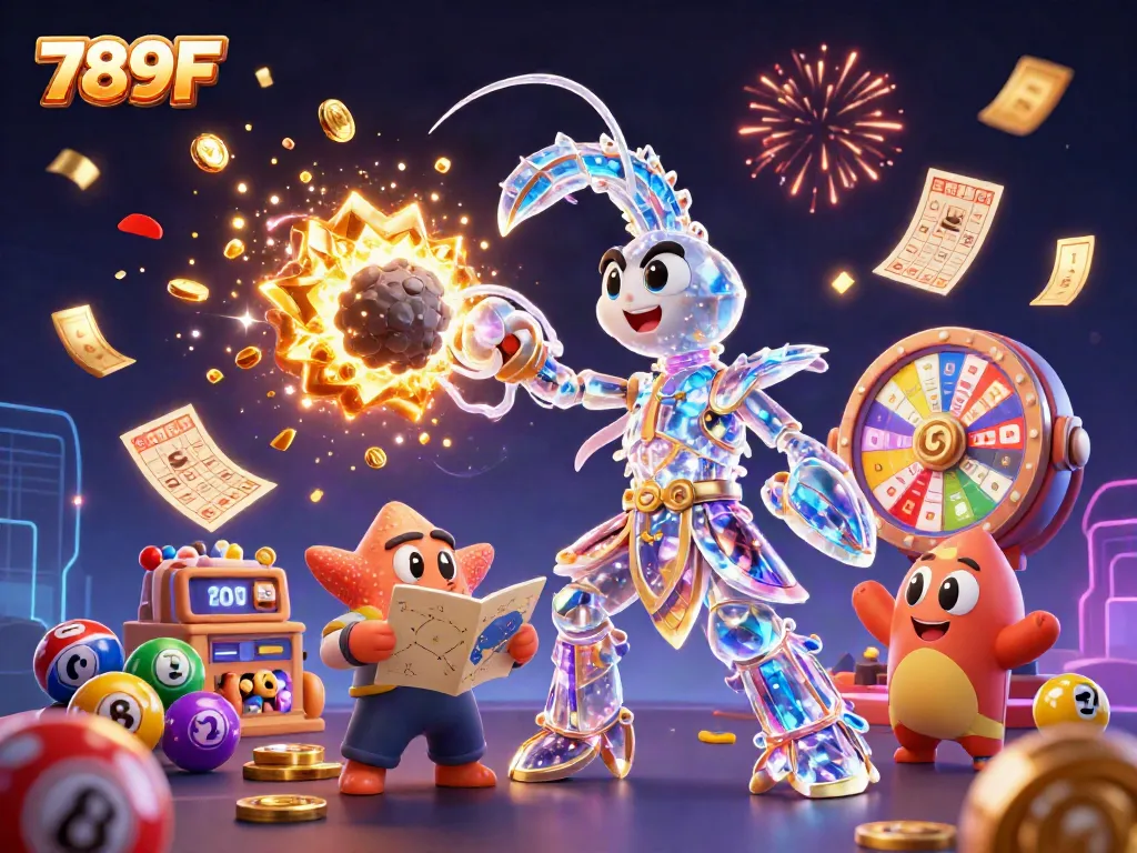 Experience the thrill of winning with 789F as animated characters navigate through dynamic casino elements.
