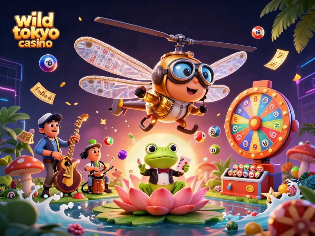 Experience excitement at wild tokyo casino with vibrant 3D characters and dynamic gaming elements.