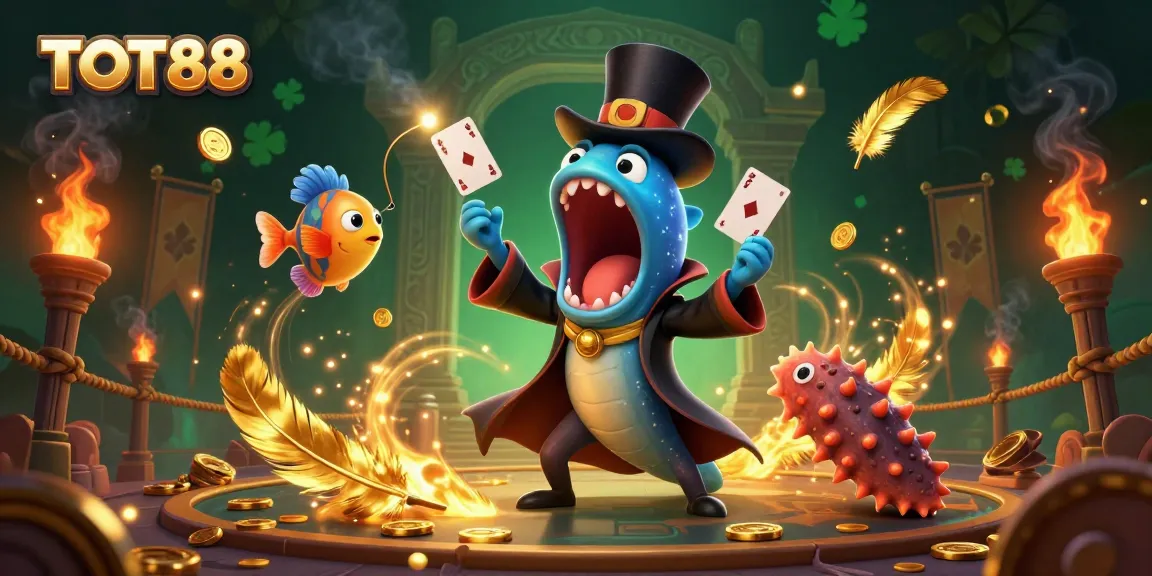 Experience thrilling card tricks by TOT88's magical underwater characters at an exciting digital casino.